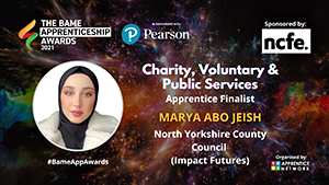 BAME Apprentice Network Awards - Marya Abo Jeish was a finalist in the 'Charity, Voluntary & Public Services' category